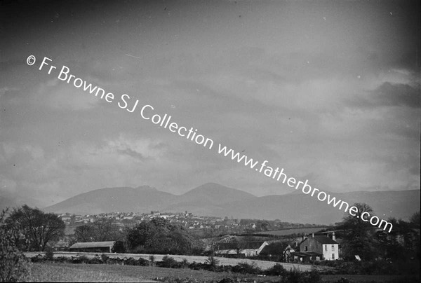 VARIOUS VIEWS OF TOWN AND MOURNE MOUNTAINS